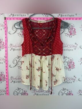 Rewind Tank Top and Cream Boho Split-Panel Sleeveless Tank